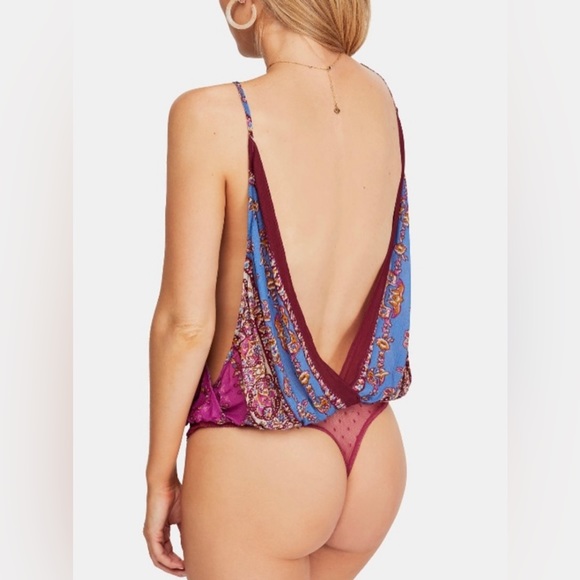 Free People Low-Back Thong Bodysuit Border Babe - Picture 3 of 11